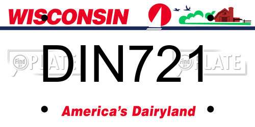 DIN721 Wisconsin License Plate