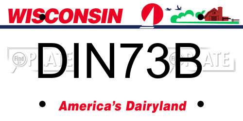 DIN73B Wisconsin License Plate