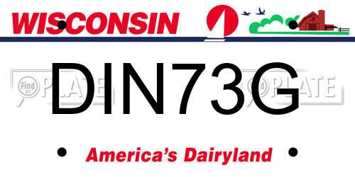 DIN73G Wisconsin License Plate