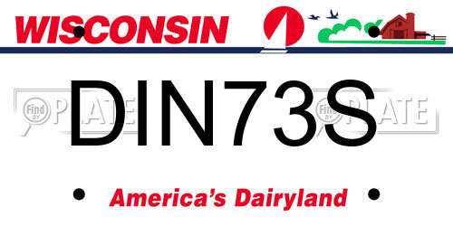 DIN73S Wisconsin License Plate