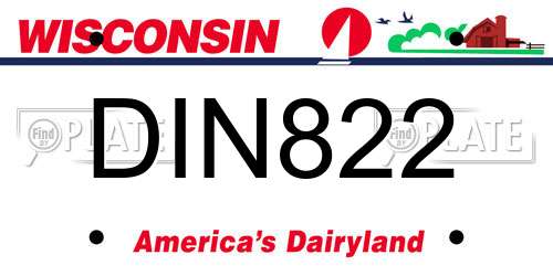 DIN822 Wisconsin License Plate