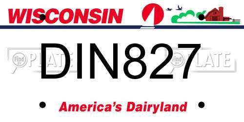 DIN827 Wisconsin License Plate
