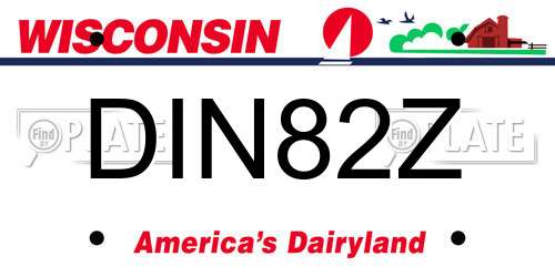 DIN82Z Wisconsin License Plate