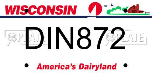 DIN872 Wisconsin License Plate
