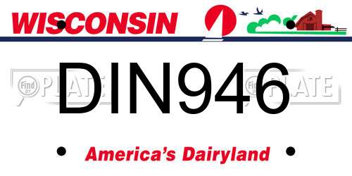 DIN946 Wisconsin License Plate