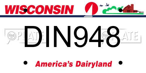 DIN948 Wisconsin License Plate