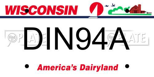 DIN94A Wisconsin License Plate