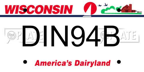 DIN94B Wisconsin License Plate