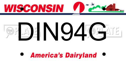 DIN94G Wisconsin License Plate
