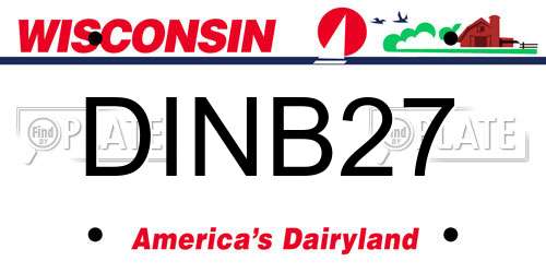 DINB27 Wisconsin License Plate