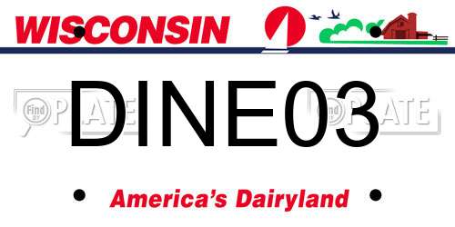 DINE03 Wisconsin License Plate