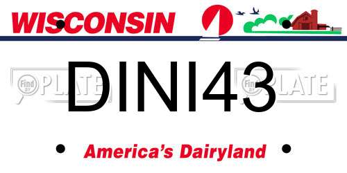DINI43 Wisconsin License Plate