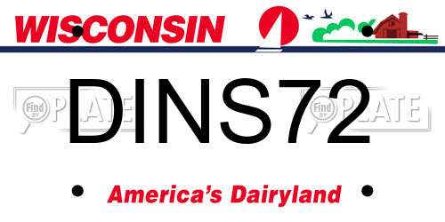 DINS72 Wisconsin License Plate