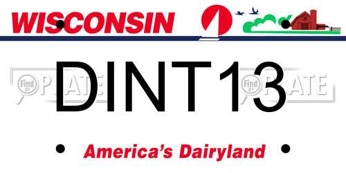DINT13 Wisconsin License Plate