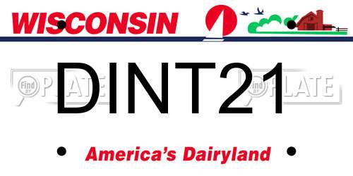 DINT21 Wisconsin License Plate