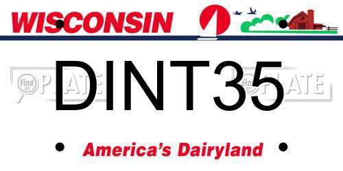 DINT35 Wisconsin License Plate