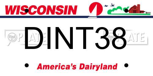 DINT38 Wisconsin License Plate