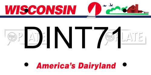 DINT71 Wisconsin License Plate