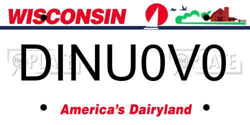 DINU0V0 Wisconsin License Plate