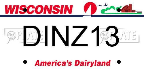 DINZ13 Wisconsin License Plate