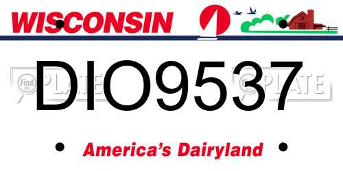 DIO9537 Wisconsin License Plate