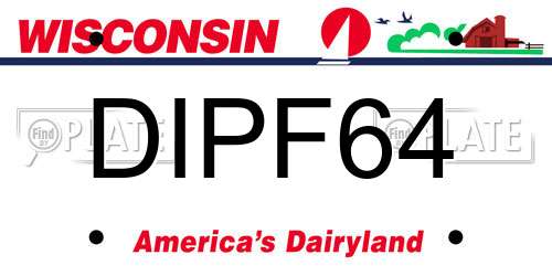 DIPF64 Wisconsin License Plate