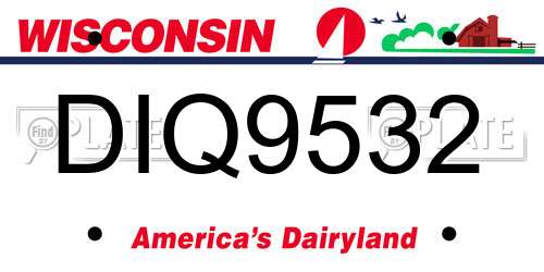 DIQ9532 Wisconsin License Plate
