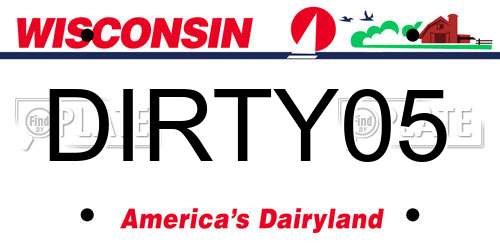 DIRTY05 Wisconsin License Plate