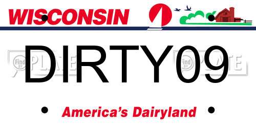 DIRTY09 Wisconsin License Plate