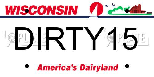 DIRTY15 Wisconsin License Plate
