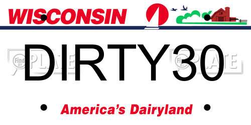 DIRTY30 Wisconsin License Plate