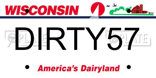 DIRTY57 Wisconsin License Plate