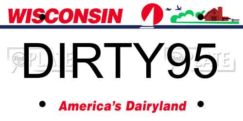 DIRTY95 Wisconsin License Plate
