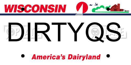 DIRTYQS Wisconsin License Plate