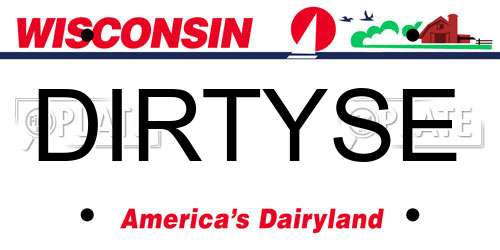 DIRTYSE Wisconsin License Plate