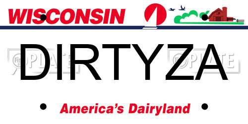 DIRTYZA Wisconsin License Plate