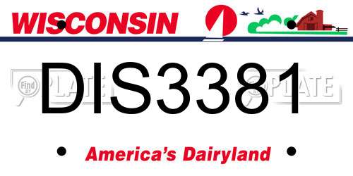DIS3381 Wisconsin License Plate