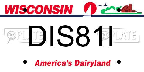 DIS81I Wisconsin License Plate