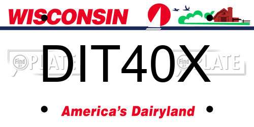 DIT40X Wisconsin License Plate