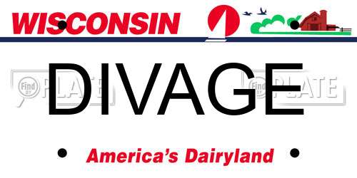 DIVAGE Wisconsin License Plate