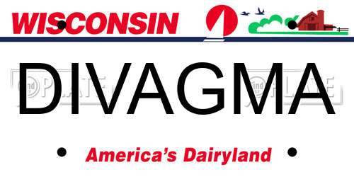 DIVAGMA Wisconsin License Plate