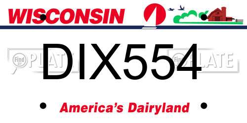DIX554 Wisconsin License Plate