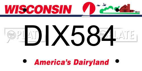 DIX584 Wisconsin License Plate