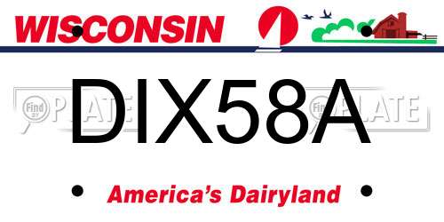 DIX58A Wisconsin License Plate