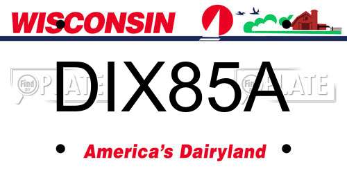 DIX85A Wisconsin License Plate