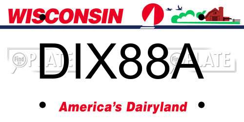 DIX88A Wisconsin License Plate