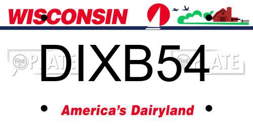 DIXB54 Wisconsin License Plate
