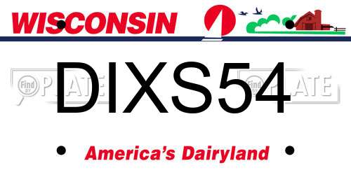 DIXS54 Wisconsin License Plate