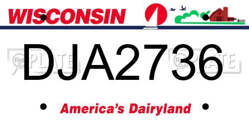 DJA2736 Wisconsin License Plate