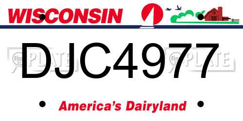 DJC4977 Wisconsin License Plate